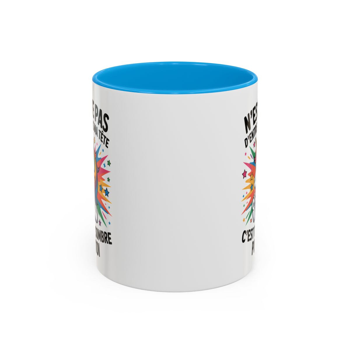 Tasse Licorne Humoristique – Mug N’Essaye Pas d’Être dans Ma Tête – Cadeau Fun Original – Céramique 325ml