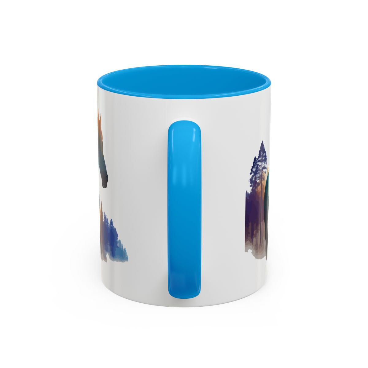 Mug Cheval Silhouette Forêt – Tasse Nature Artistique – Cadeau Passion Équitation – Céramique 325ml