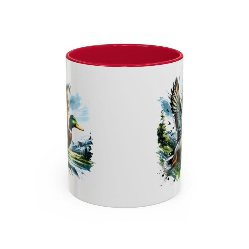 Mug Canard Colvert en Vol – Tasse Nature Oiseau Sauvage – Cadeau Chasseur Passionné Nature – Céramique 325ml
