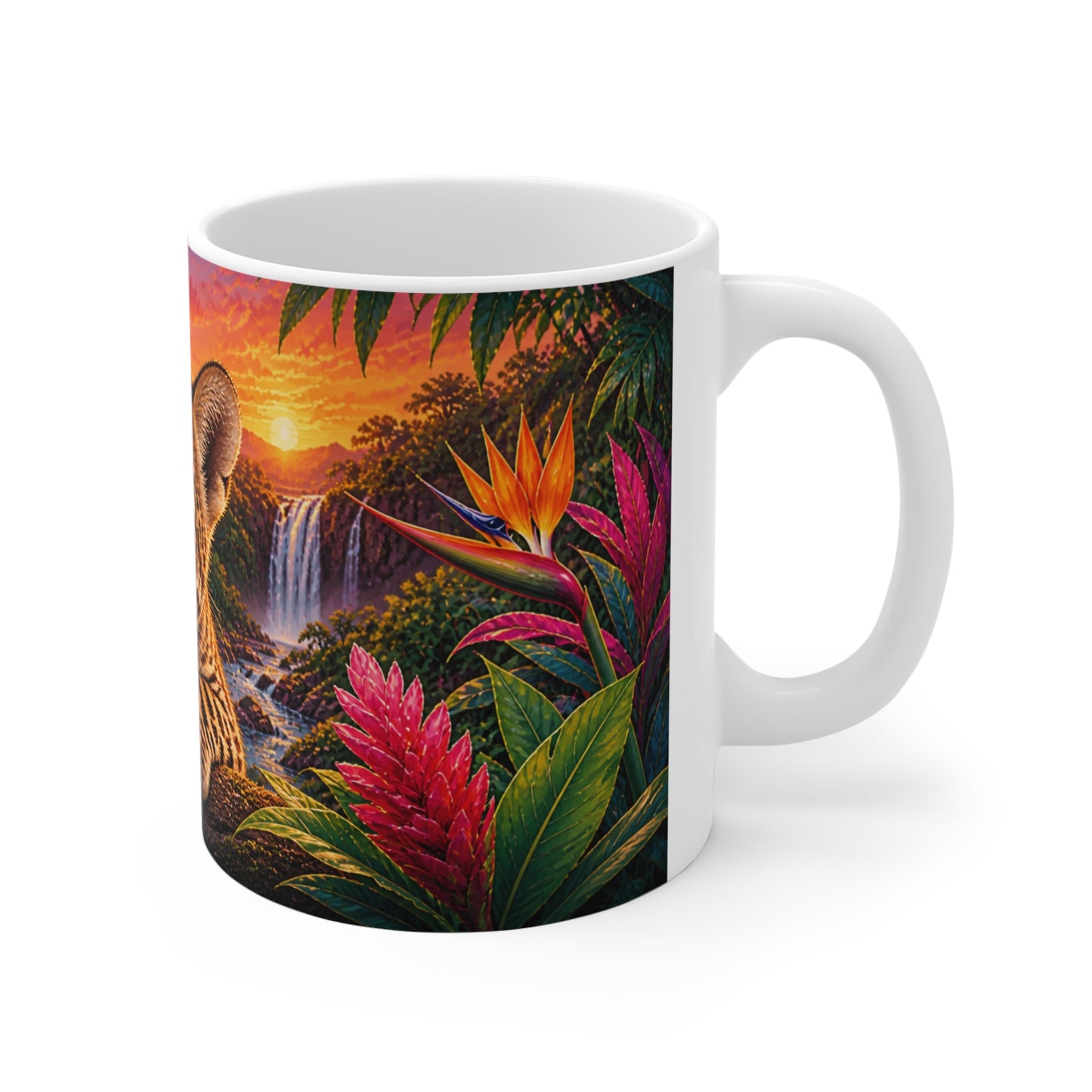 Tasse Bébé Léopard Tropical – Mug Jungle Coloré – Cadeau Animaux Sauvages Homme Femme Enfant 325ml