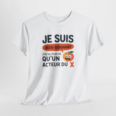 T-shirt Aide-Soignant Humour J’ai Vu Plus de  qu’un Acteur du X – Tee Shirt Métier Santé Unisexe Blanc Gris Sport