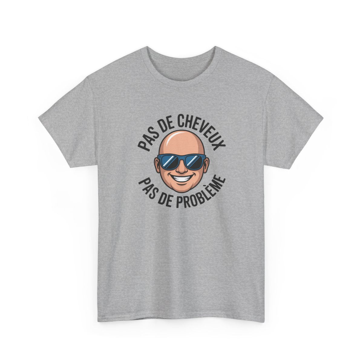T-shirt Pas de Cheveux Pas de Problème – Tee Shirt Humour Chauve Homme  Blanc Gris Sport Noir Calvitie
