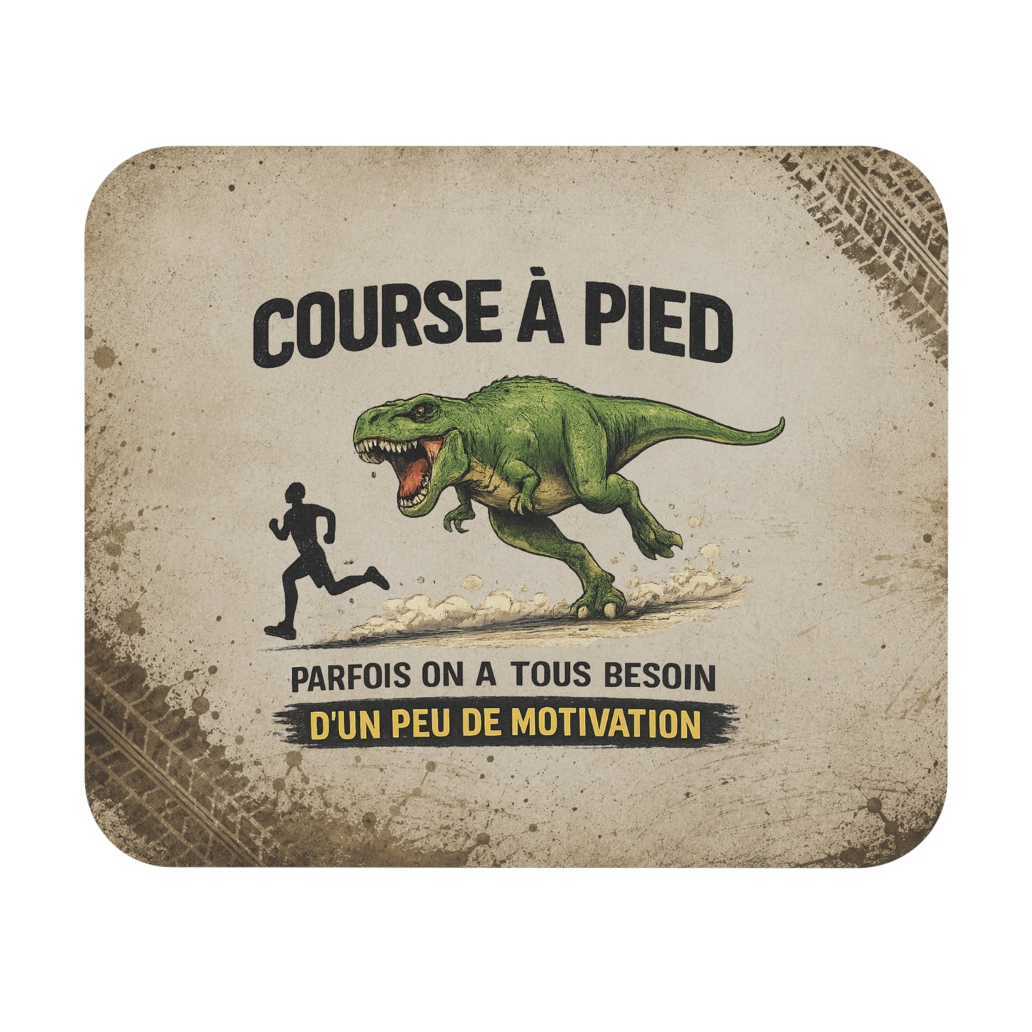 Tapis de Souris 22x18cm Humour Course à Pied Motivation Dinosaure Cadeau Homme Femme Running Sport Bureau