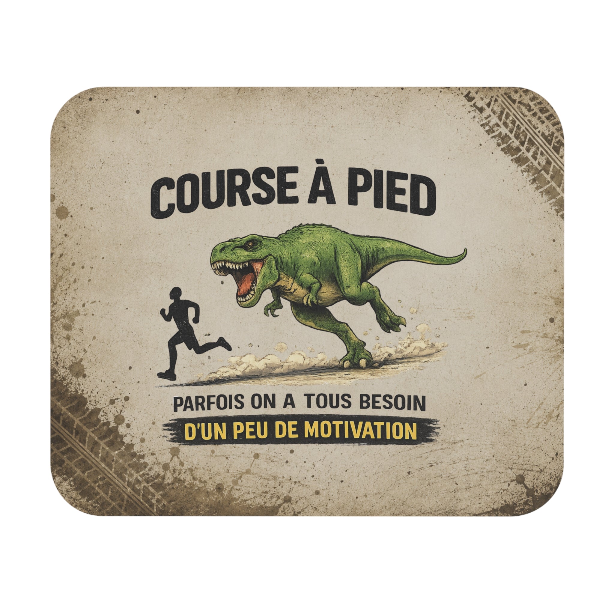Tapis de Souris 22x18cm Humour Course à Pied Motivation Dinosaure Cadeau Homme Femme Running Sport Bureau