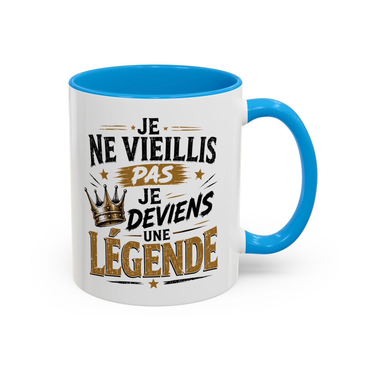 Mug Homme Humour – Tasse Anniversaire Légende – Cadeau Original Homme Papa Papy Ami Collègue Noir Bleu Rouge