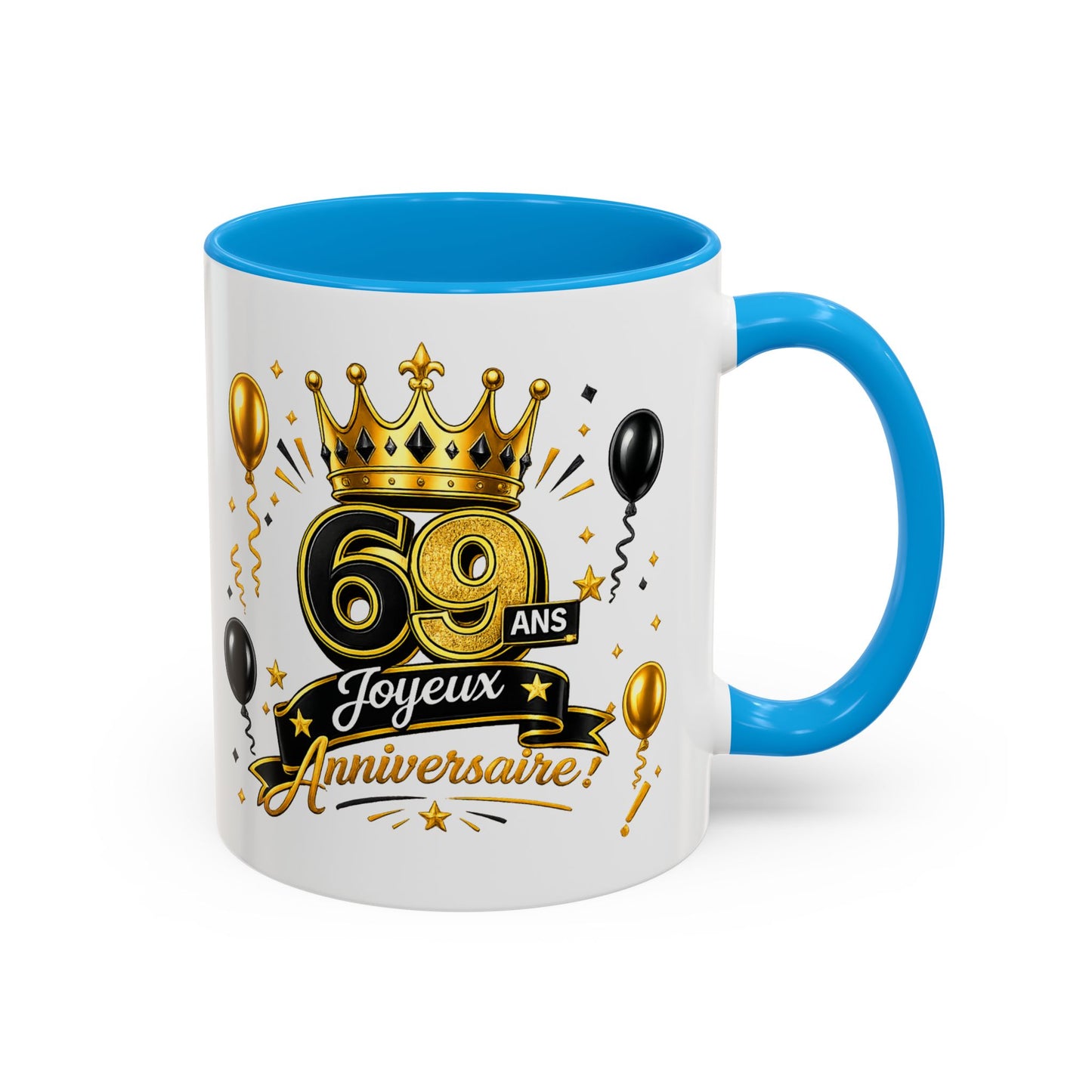 Mug Joyeux 69 Ans – Tasse Anniversaire 69 Ans – Cadeau Original pour Femme Homme – Idée Cadeau 69e Anniversaire