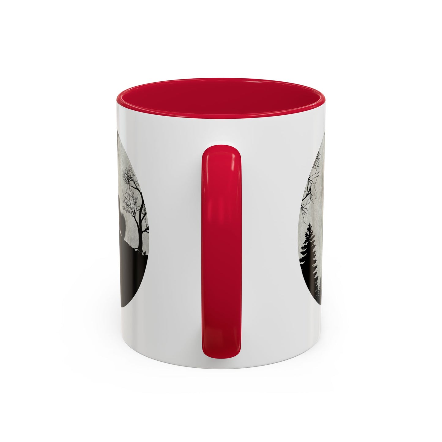 Tasse Spitz Nain Homme et Femme – Mug Chien Silhouette Pleine Lune Forêt – Cadeau Original pour Amoureux des Chiens 325 ml