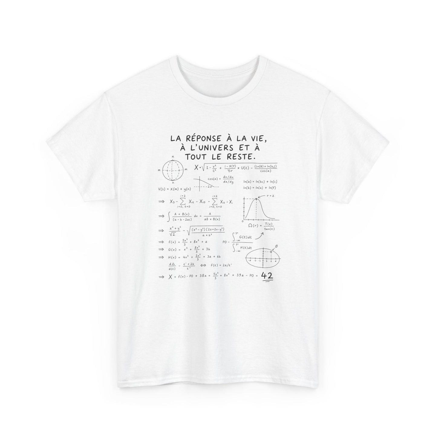 Tee-Shirt La Réponse à la Vie à l’Univers et à Tout le Reste 42 – Cadeau Geek Homme Femme Mathématiques Science