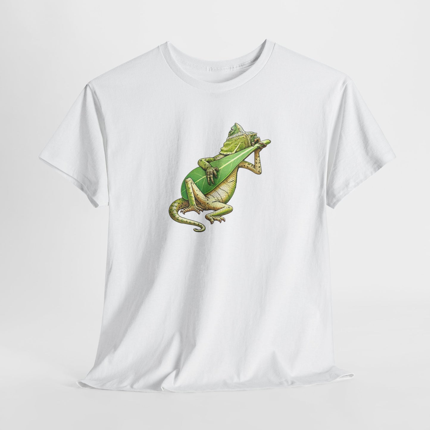 T-Shirt Lézard Fun Musique Nature – Reptile Joueur Instrument Feuille – Tee Shirt Original Humour Détente