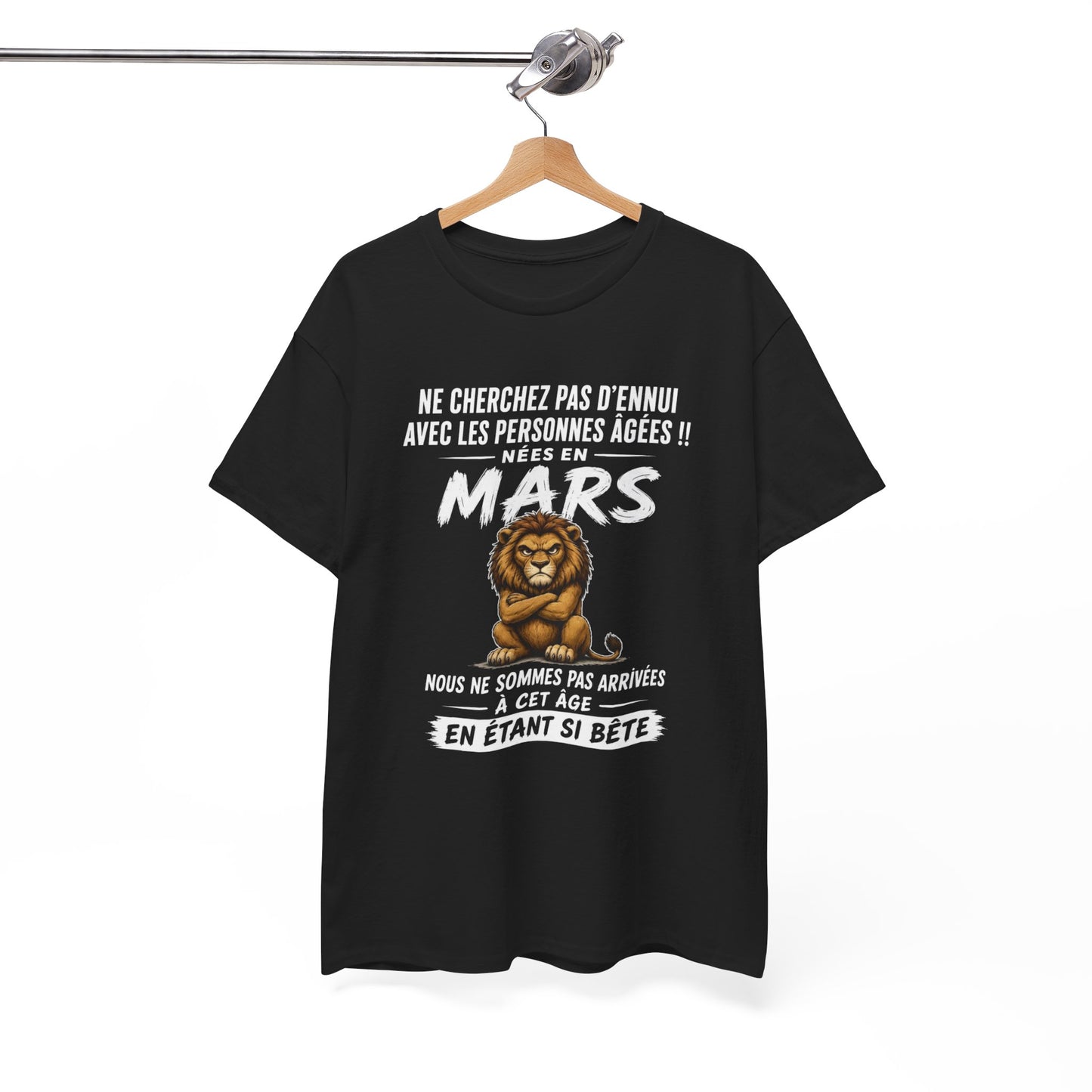 Tee-Shirt Retraité Mars Humour – Cadeau Anniversaire Senior Homme Femme – Lion Drôle Retraite