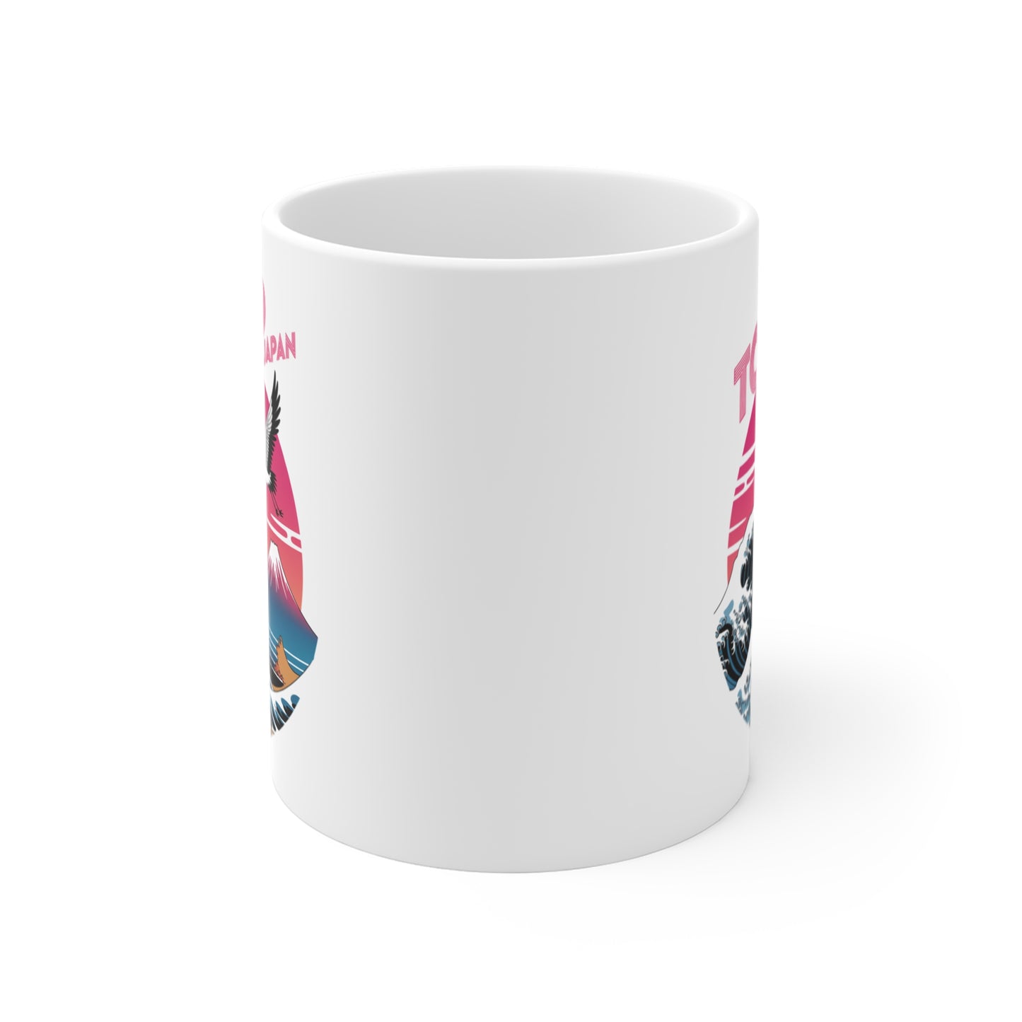 Mug Tokyo Japan – Mont Fuji & Grande Vague – Design Japonais Vintage avec Grue