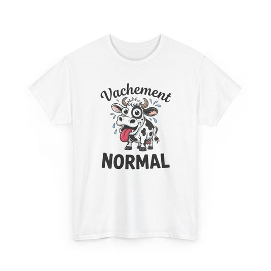 Tee Shirt Vachement Normal Vache Drôle – T-shirt Humour Animal Ferme Blanc Gris Noir – Idée Cadeau Fun