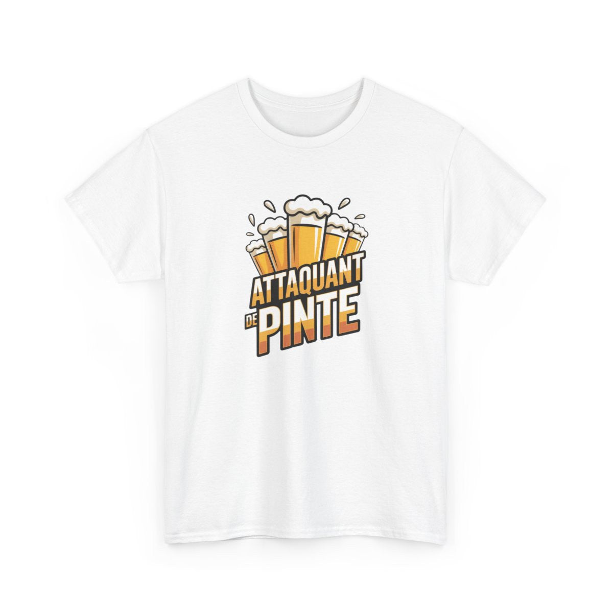 Tee Shirt Attaquant de Pinte – T-shirt Humour Pétanque et Bière – Tee Shirt Drôle Apéro Blanc Gris Noir