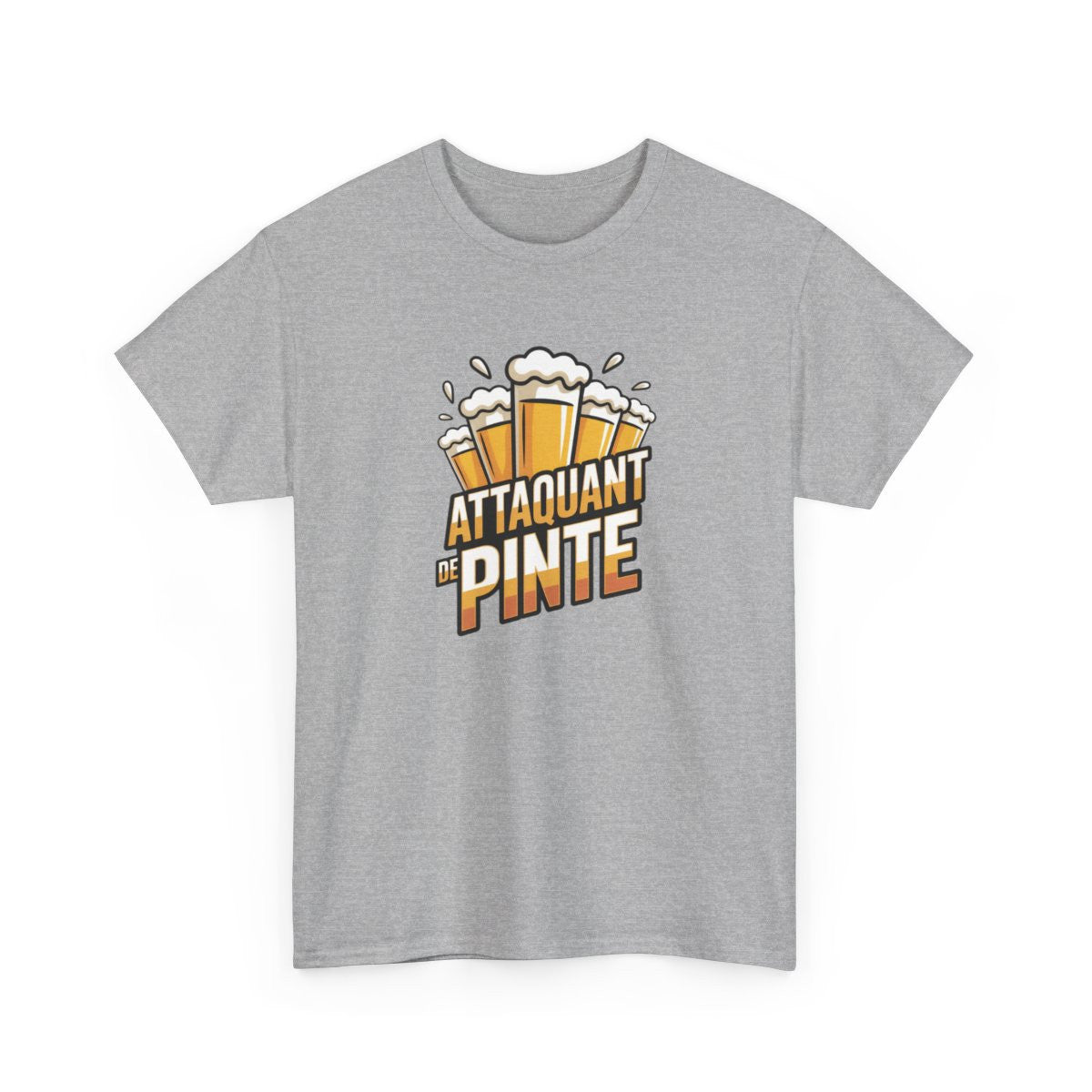 Tee Shirt Attaquant de Pinte – T-shirt Humour Pétanque et Bière – Tee Shirt Drôle Apéro Blanc Gris Noir