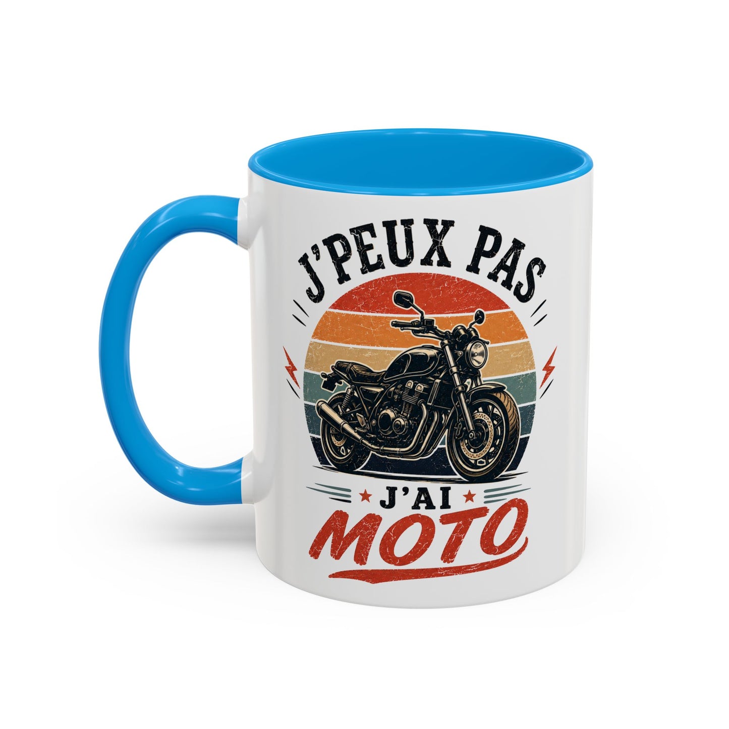 Tasse J’Peux Pas J’Ai Moto – Mug Motard Vintage Humoristique – Cadeau Passion Moto Homme Femme 325ml