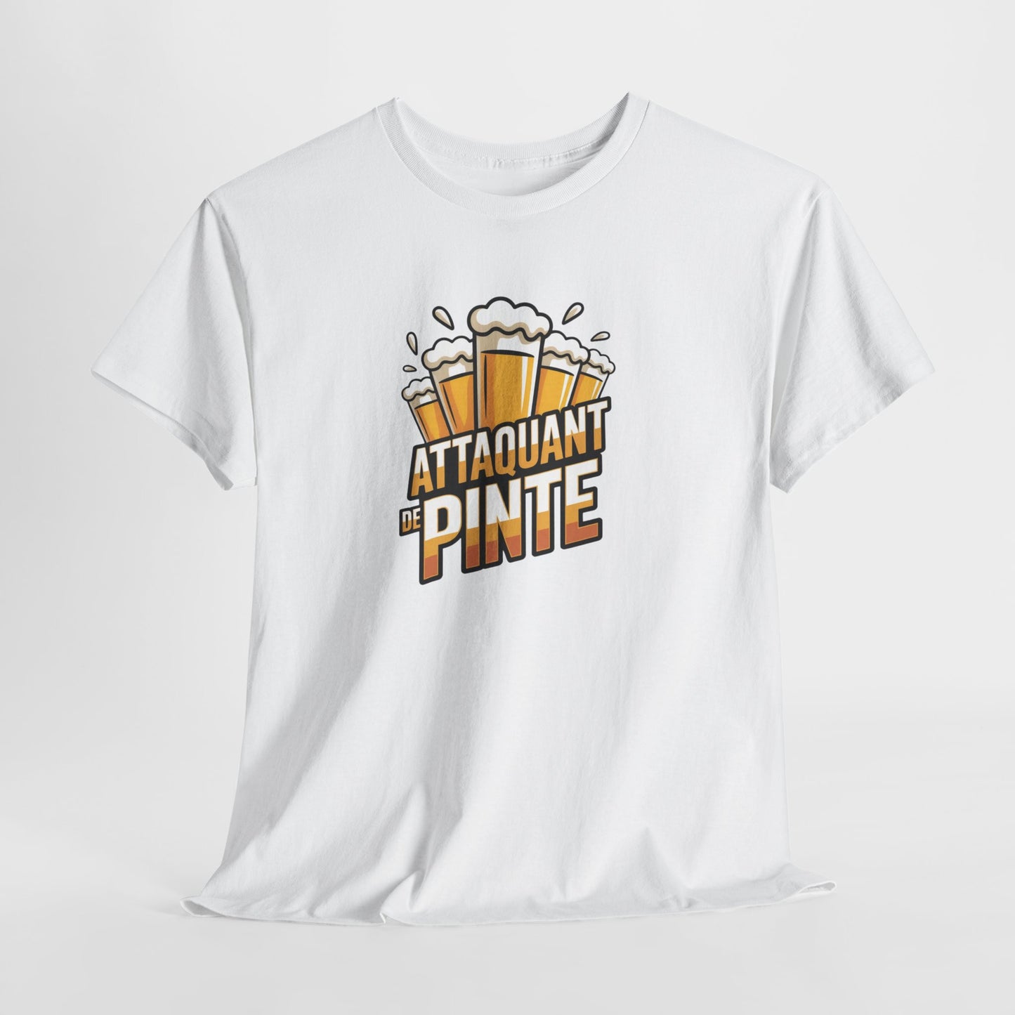 Tee Shirt Attaquant de Pinte – T-shirt Humour Pétanque et Bière – Tee Shirt Drôle Apéro Blanc Gris Noir