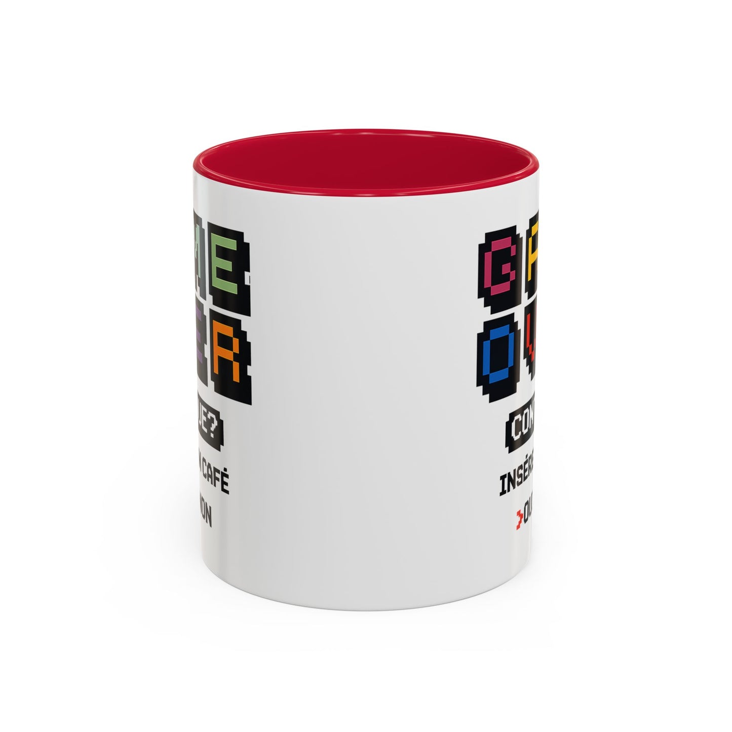 Tasse Gamer Drôle “Game Over Continue Insérer un Café” – Mug Humour Geek Pixel Rétro – Cadeau Gamer Original