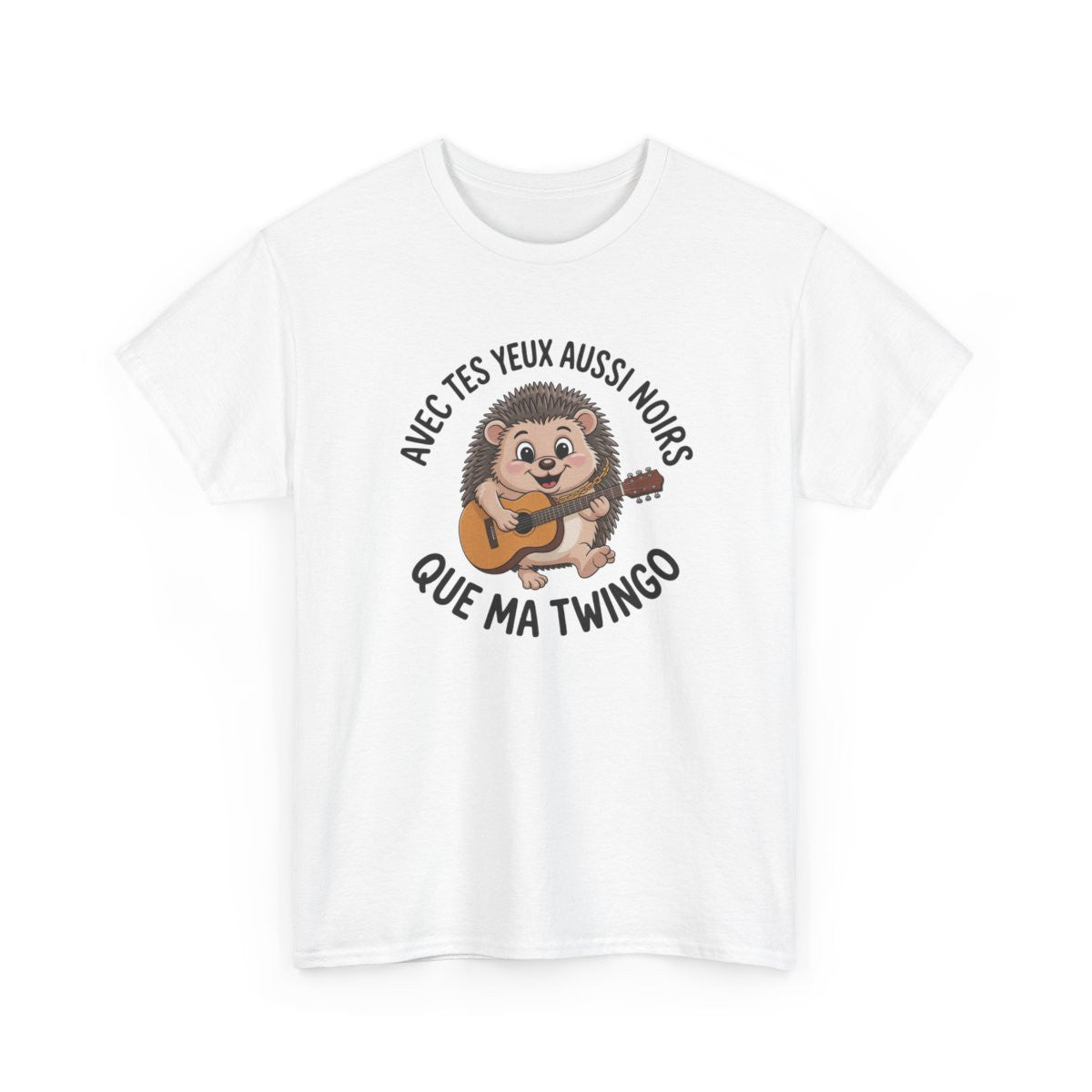 Tee Shirt Hérisson Musique Humour Avec tes yeux aussi noirs que ma Twingo – Hérisson Guitariste Drôle JuL