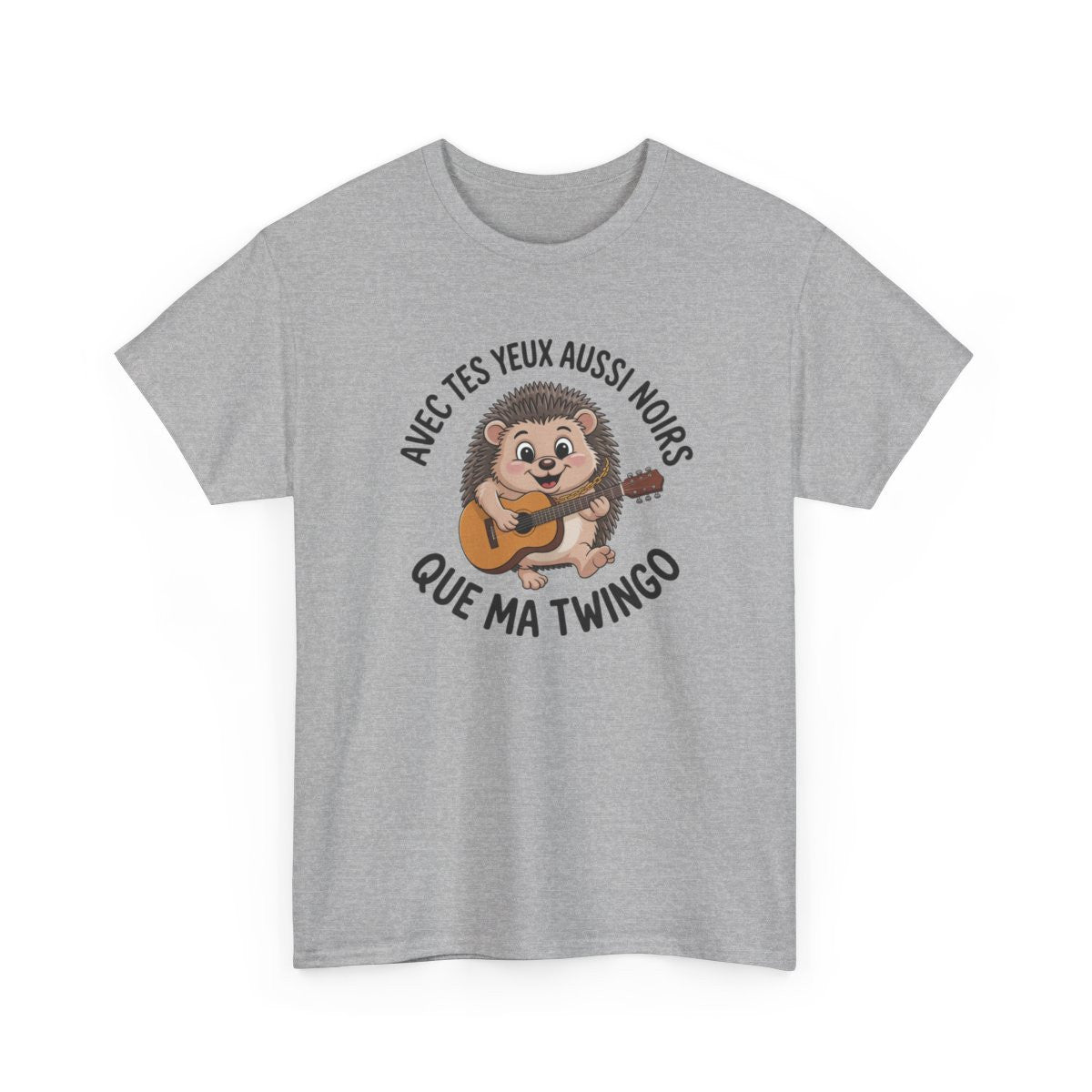 Tee Shirt Hérisson Musique Humour Avec tes yeux aussi noirs que ma Twingo – Hérisson Guitariste Drôle JuL