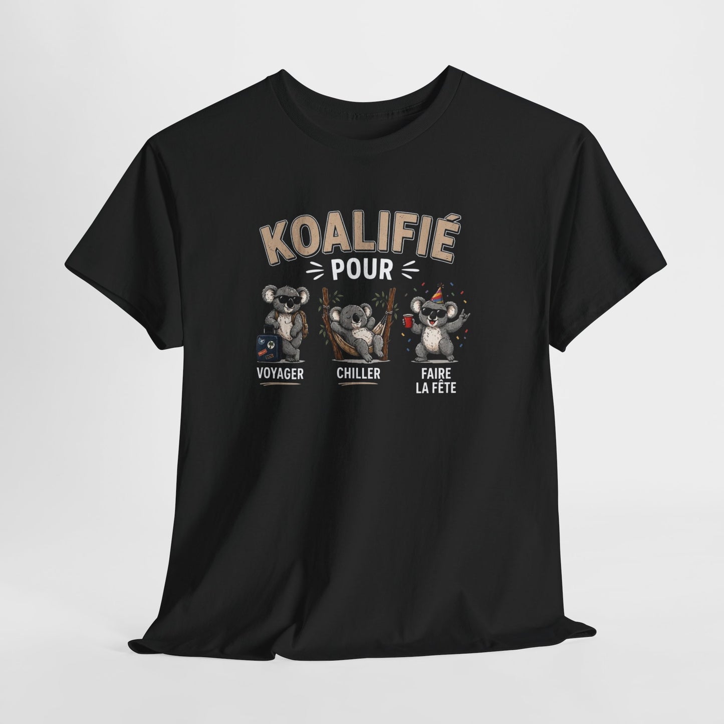 T-Shirt Koalifié Pour Voyager Chiller Faire La Fête – Tee Shirt Humour Vacances Koala Cool – Cadeau Original Homme Femme Été