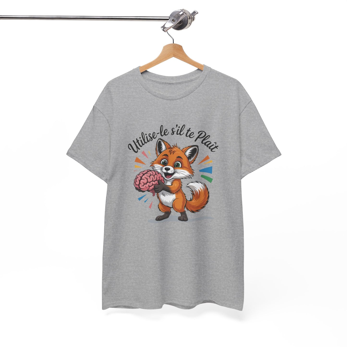 Tee Shirt Renard Humour Utilise-le s’il te plaît – Renard avec Cerveau Drôle – T-shirt Humour Animaux