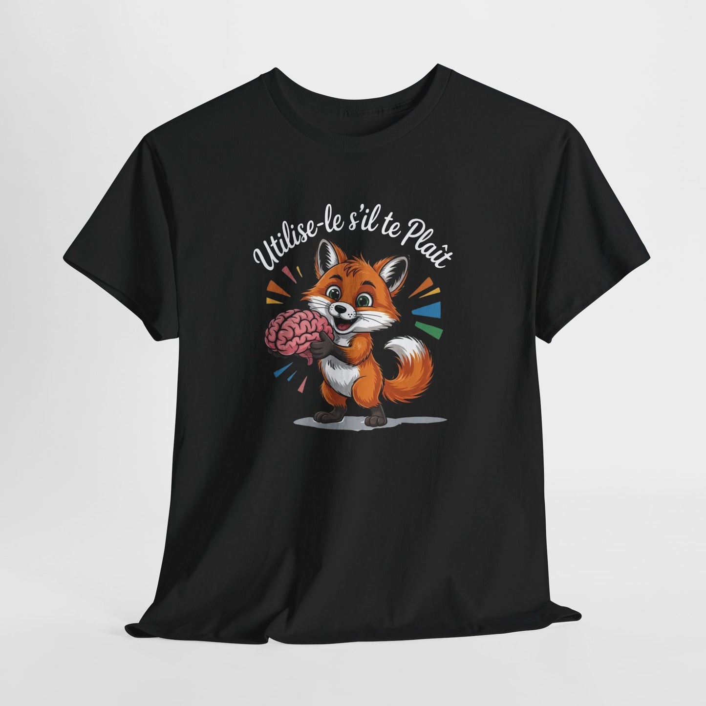 Tee Shirt Renard Humour Utilise-le s’il te plaît – Renard avec Cerveau Drôle – T-shirt Humour Animaux
