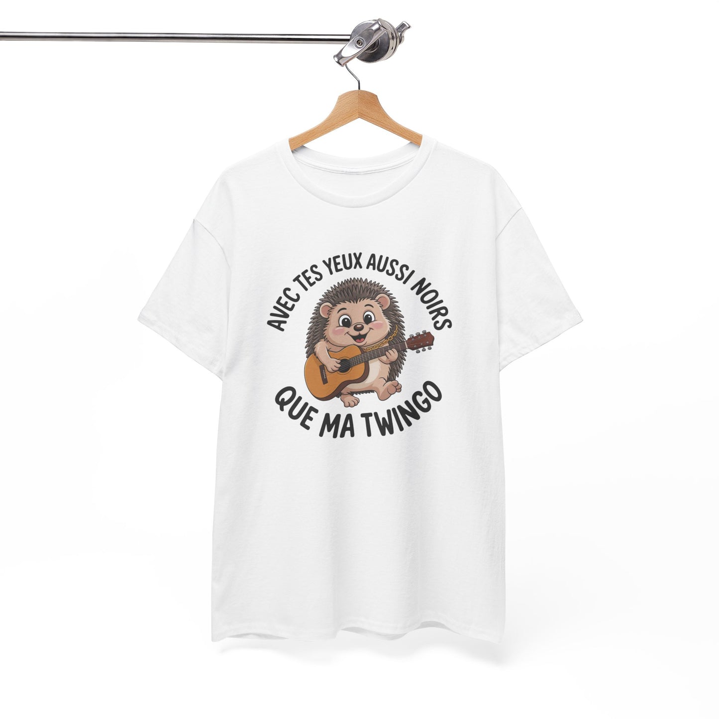 Tee Shirt Hérisson Musique Humour Avec tes yeux aussi noirs que ma Twingo – Hérisson Guitariste Drôle JuL