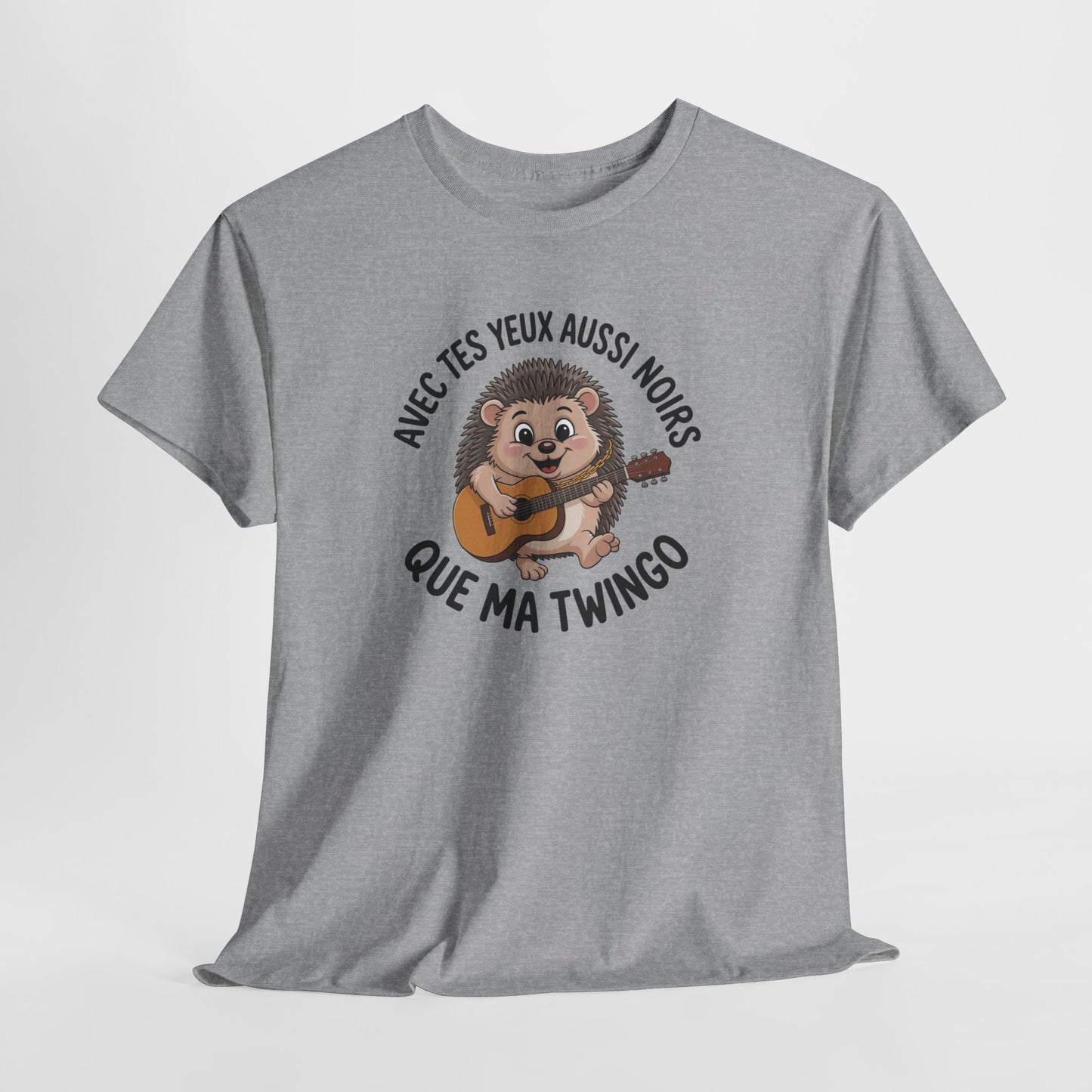 Tee Shirt Hérisson Musique Humour Avec tes yeux aussi noirs que ma Twingo – Hérisson Guitariste Drôle JuL