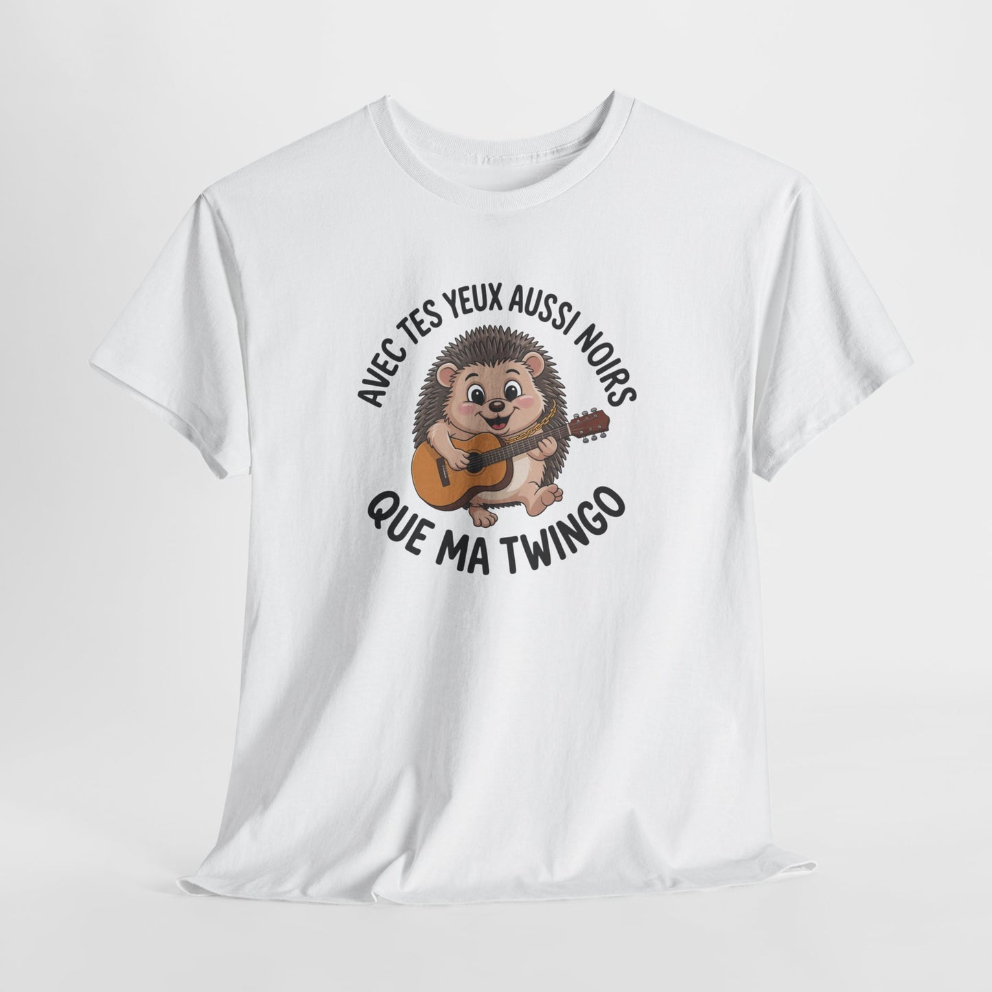 Tee Shirt Hérisson Musique Humour Avec tes yeux aussi noirs que ma Twingo – Hérisson Guitariste Drôle JuL