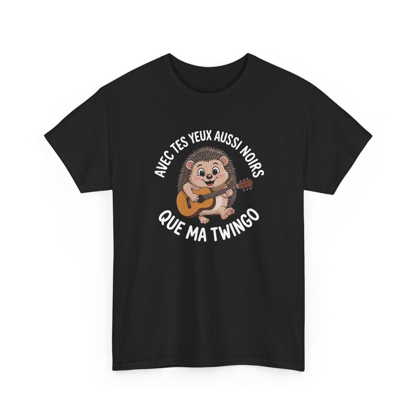 Tee Shirt Hérisson Musique Humour Avec tes yeux aussi noirs que ma Twingo – Hérisson Guitariste Drôle JuL