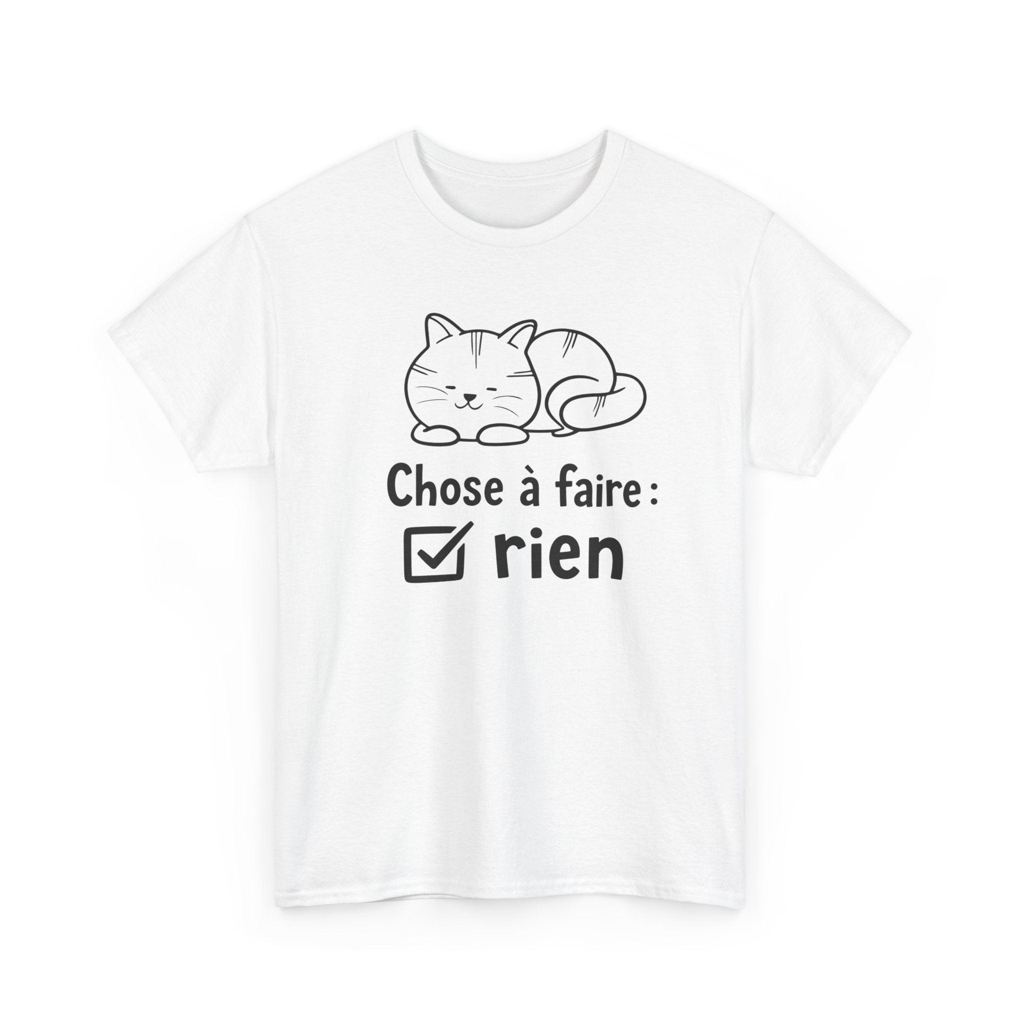 Tee Shirt Chat Homme Femme – Humour Paresse Repos et Sieste – Idée Cadeau Drôle Amoureux des Chats