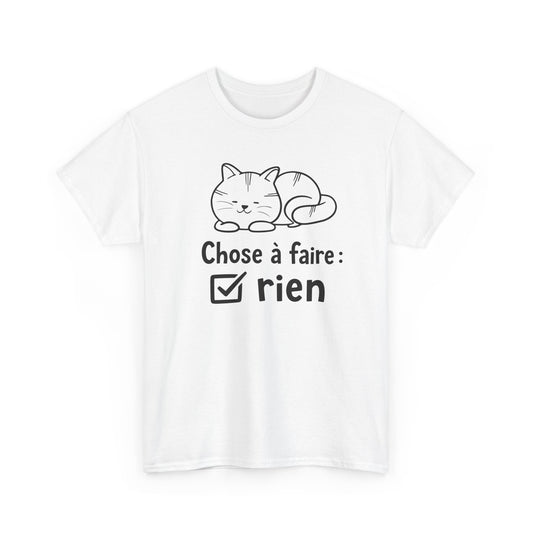 Tee Shirt Chat Homme Femme – Humour Paresse Repos et Sieste – Idée Cadeau Drôle Amoureux des Chats