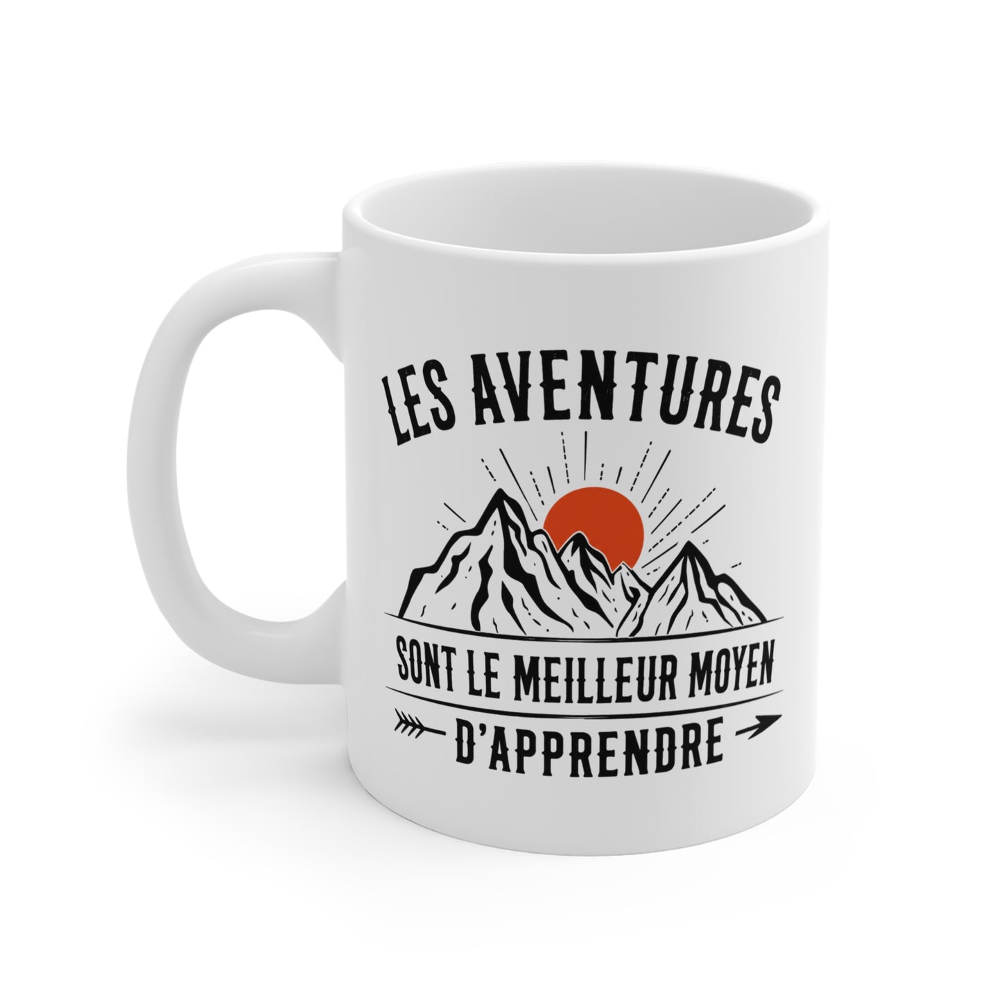 Mug Aventure Homme et Femme – Tasse Montagne Nature Voyage Randonnée – Idée Cadeau Aventurier Randonneur Passion Plein Air Camping – 325 ml