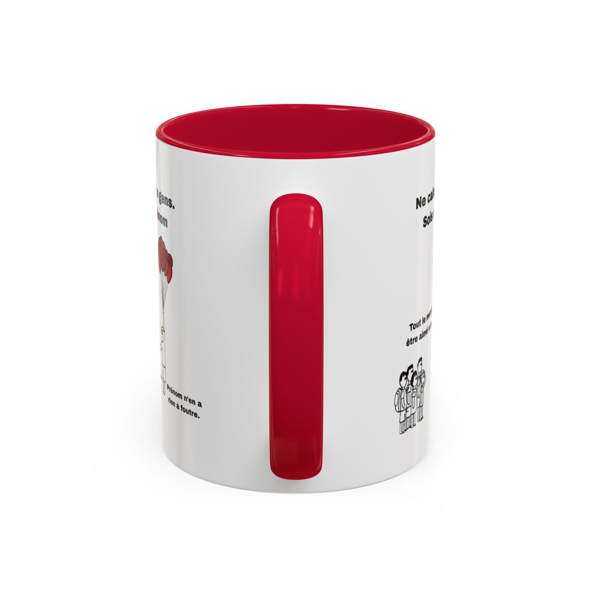 Tasse Ballons Cœurs Humoristique – Mug Amour Rebelle Personnalisé – Cadeau Original – Céramique 325ml