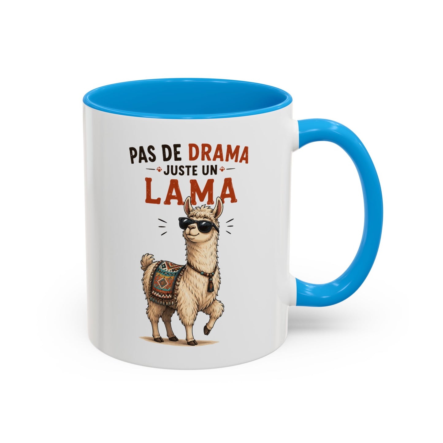 Mug Lama Humoristique – Tasse Animaux Drôle – Cadeau Original Homme et Femme, Ami Collègue Noir Bleu Rouge
