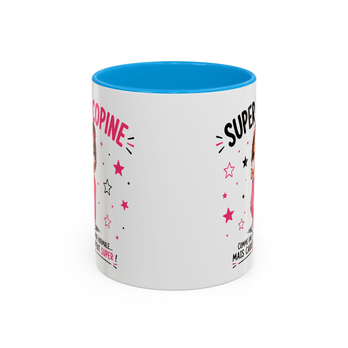 Mug Super Copine – Tasse Humoristique pour Amie – Idée Cadeau Originale pour une Super Copine – Anniversaire Noël Amitié noir bleu rouge