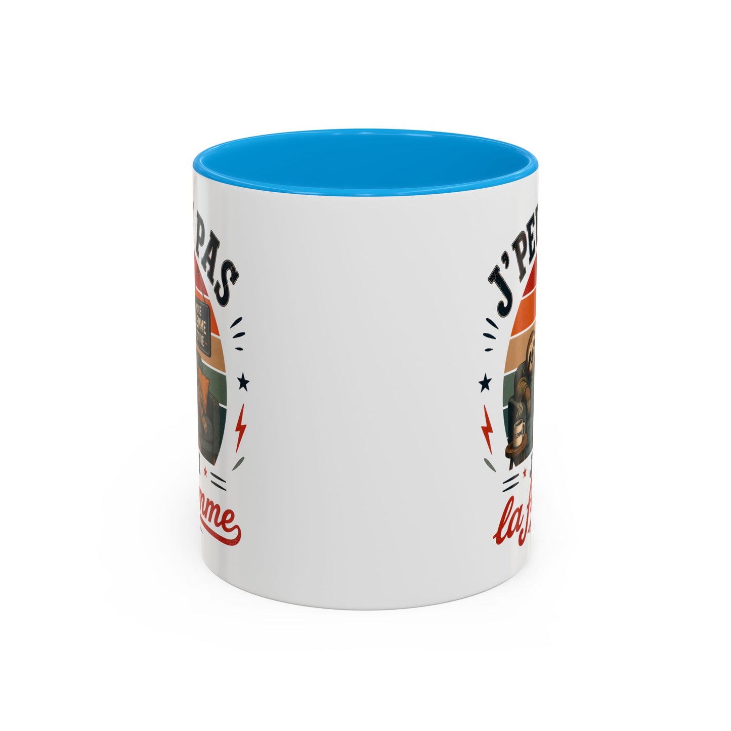 Tasse J’Peux Pas J’Ai La Flemme – Mug Humour Vintage avec Paresseux – Cadeau Drôle Homme Femme 325ml