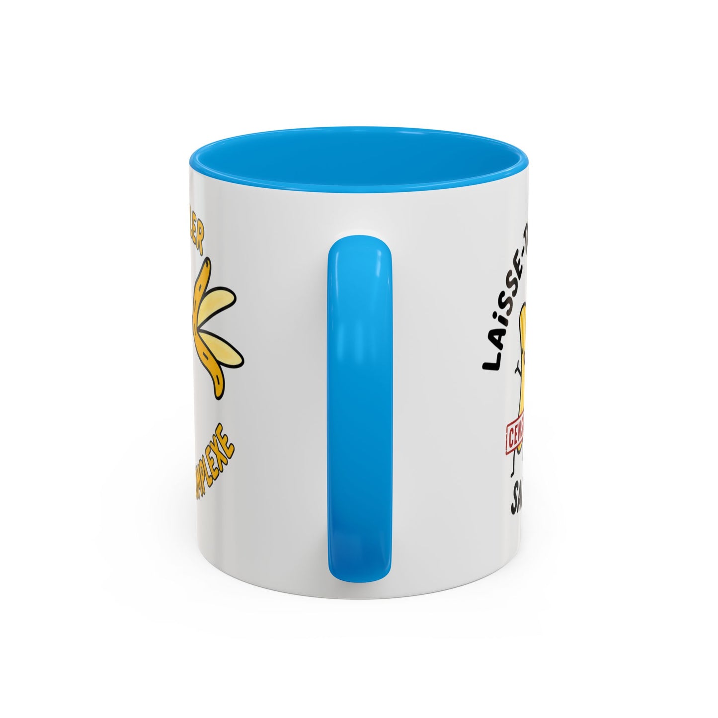 Mug Humour Banane – Laisse-Toi Aller Sans Complexe – Tasse Drôle et Décalée Cadeau Original Fun Céramique 325ml Noir Jaune