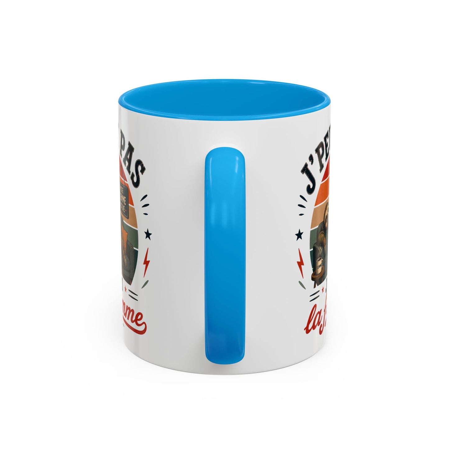 Tasse J’Peux Pas J’Ai La Flemme – Mug Humour Vintage avec Paresseux – Cadeau Drôle Homme Femme 325ml