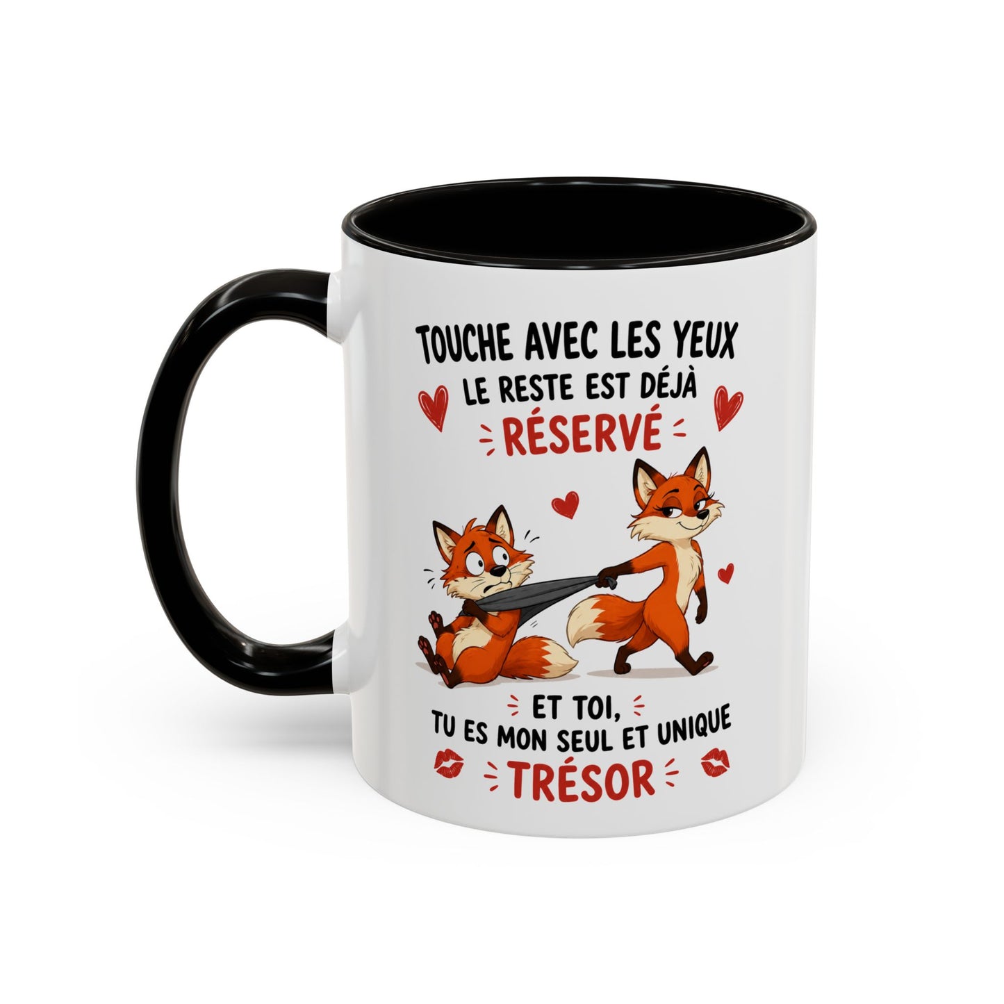 Tasse Renard Couple Humour – Mug Animaux Amoureux Drôle – Cadeau Couple Original 325ml