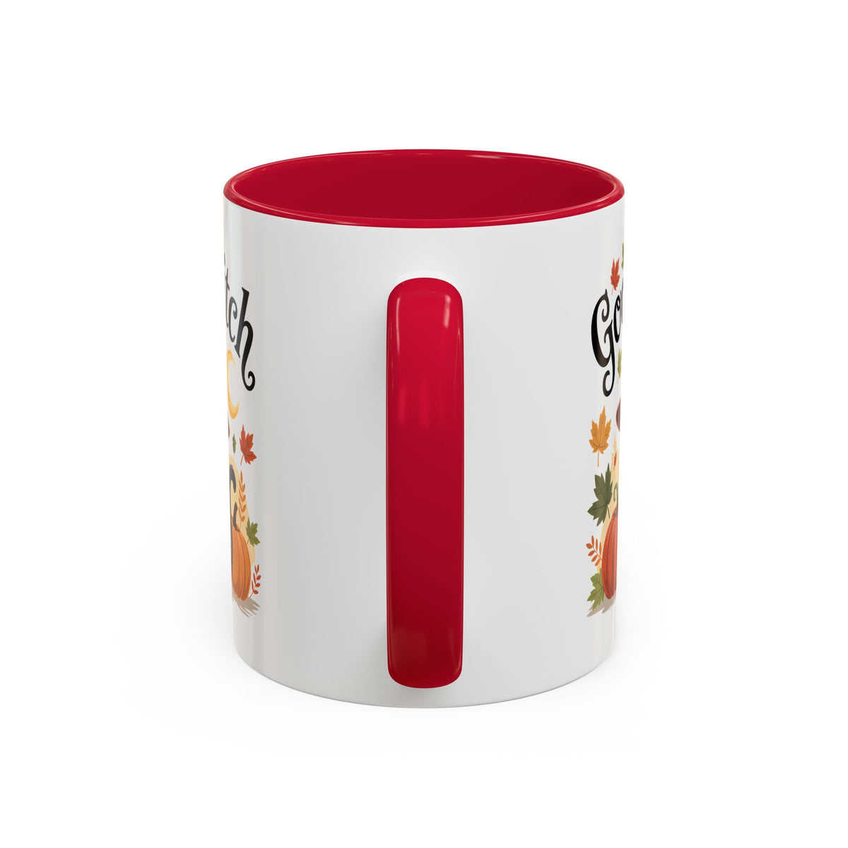 Mug Chat Noir Sorcière « Good Witch » – Tasse Halloween avec Citrouilles, Lune et Feuilles d’Automne – Cadeau Original Homme Femme noir bleu rouge