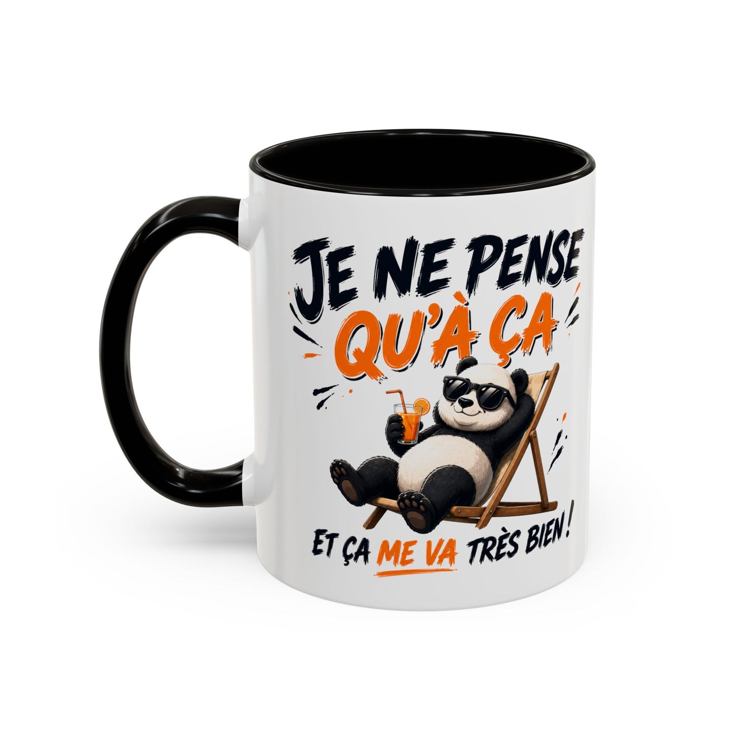 Tasse Je Ne Pense Qu’à Ça – Mug Panda Relax et Humour – Cadeau Original Détente 325ml