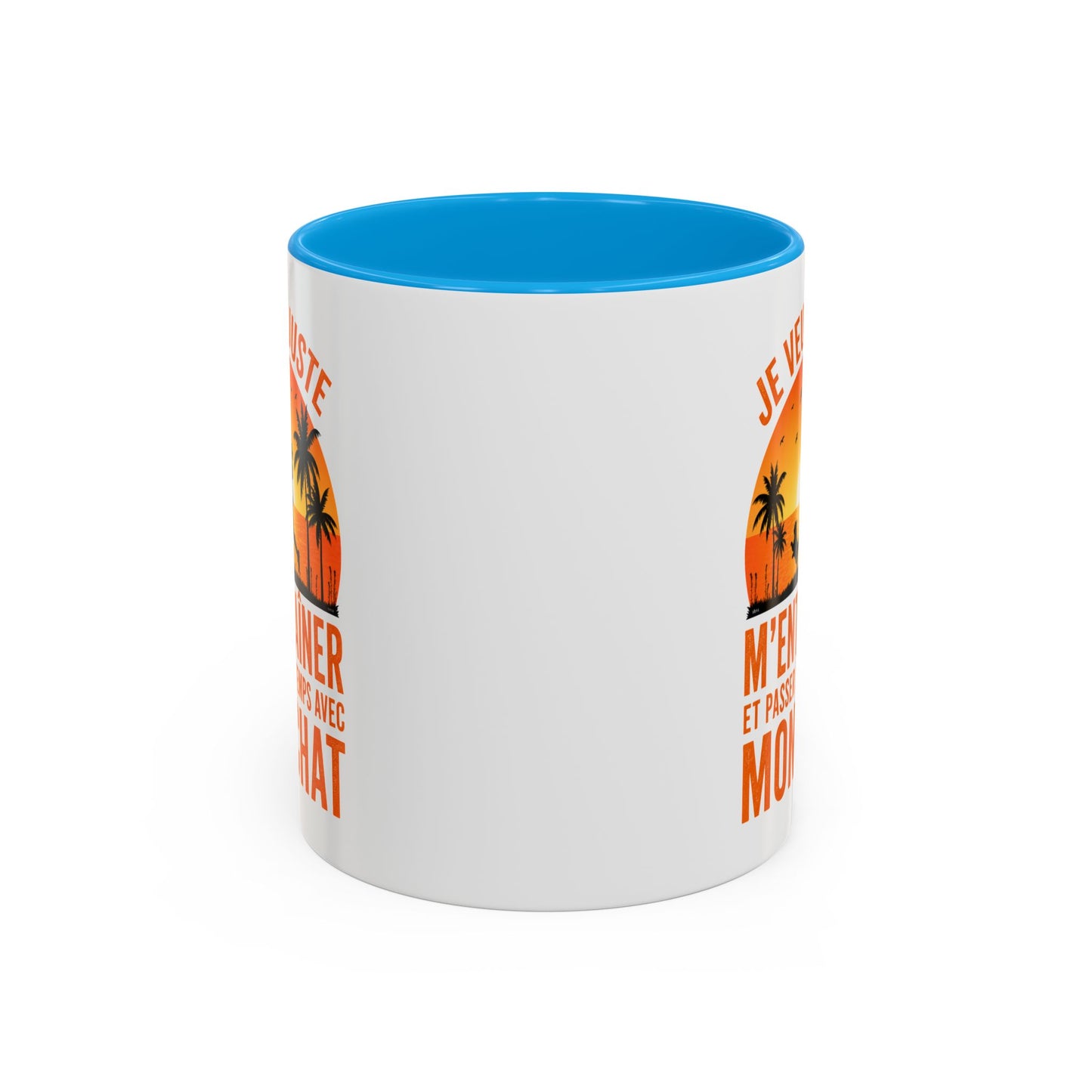 Mug Running Femme avec Chat – Tasse Course à Pied Jogging Sport – Cadeau Coureuse Amoureuse des Chats Noir Bleu Rouge