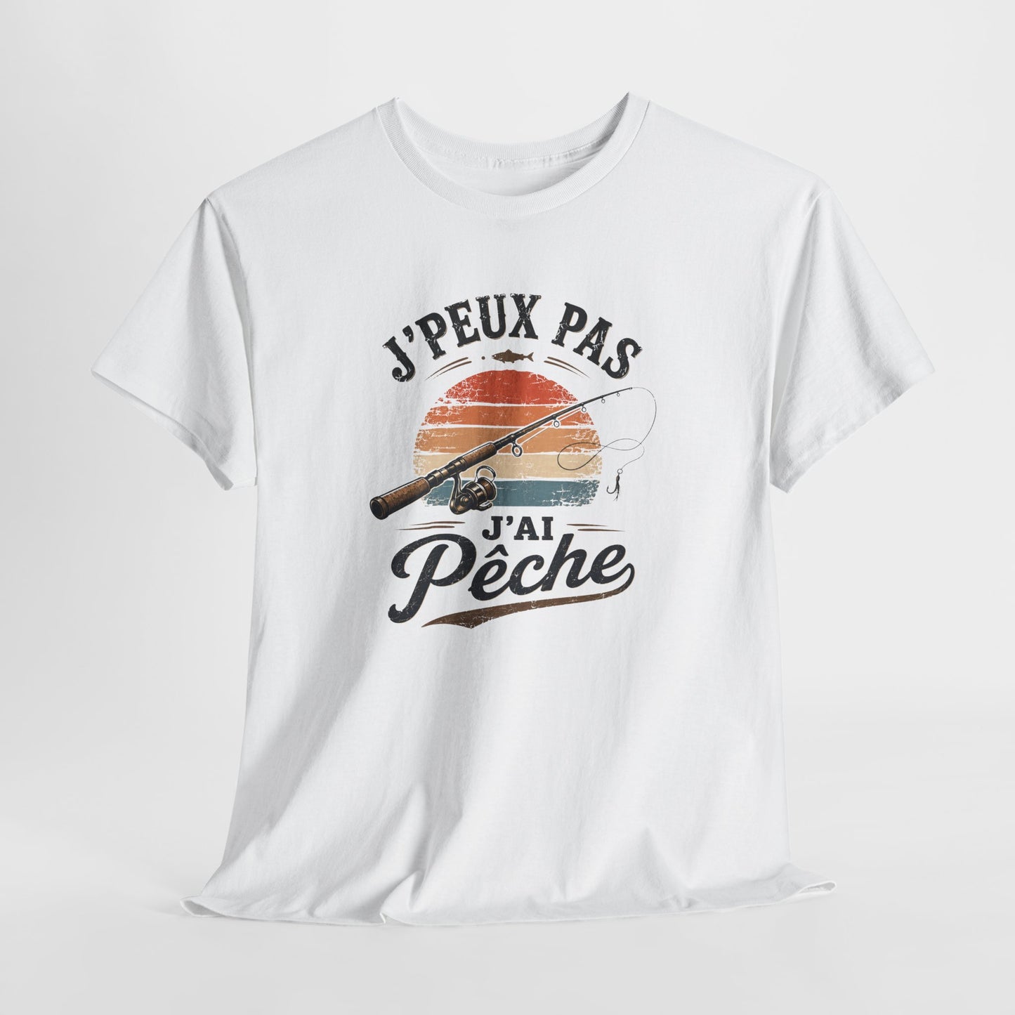T-Shirt Pêche Humour Homme Femme – J’Peux Pas J’Ai Pêche – Tee Shirt Pêcheur Vintage