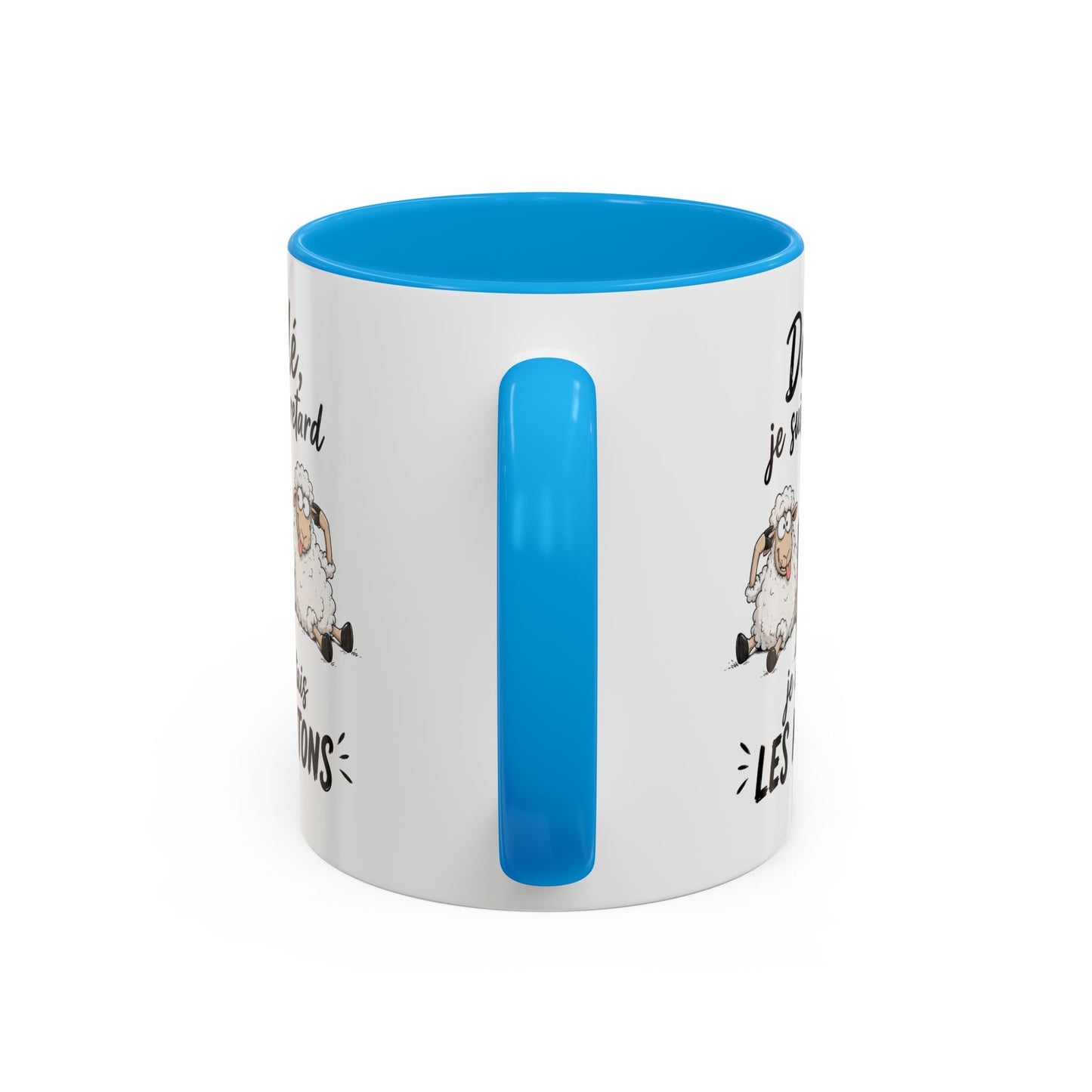 Tasse Humour Moutons – Désolé Je Suis en Retard Je Comptais les Moutons – Mug Rigolo et Original 325ml