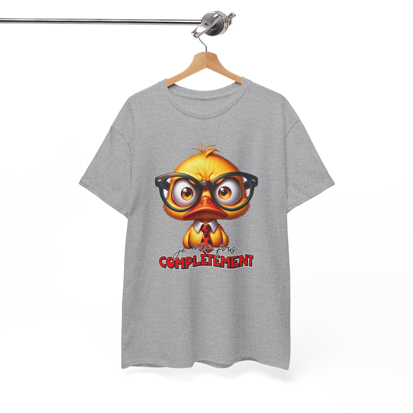 Tee Shirt Je M’En Fous Complètement – T-Shirt Humour Canard Rigolo – Cadeau Homme Femme Humour Décalé