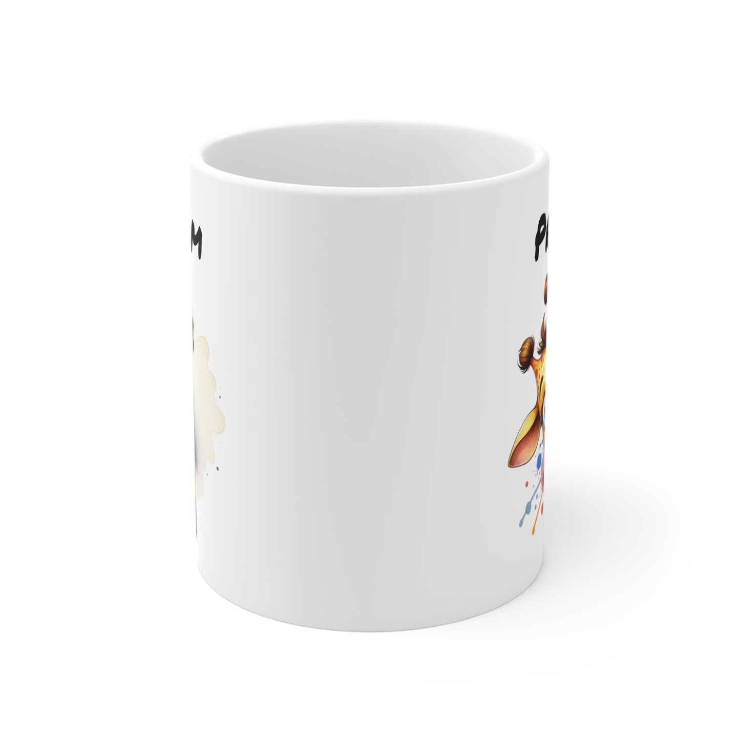 Tasse Personnalisable Girafe Rigolote – Mug Prénom Illustration Colorée – Cadeau Animal Safari Amusant 325ml