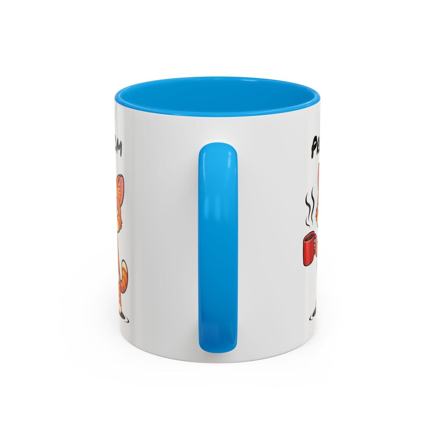 Mug Chat Fatigué Personnalisable 325ml – Tasse Café Humoristique Prénom Cadeau Original Noir Bleu Rouge