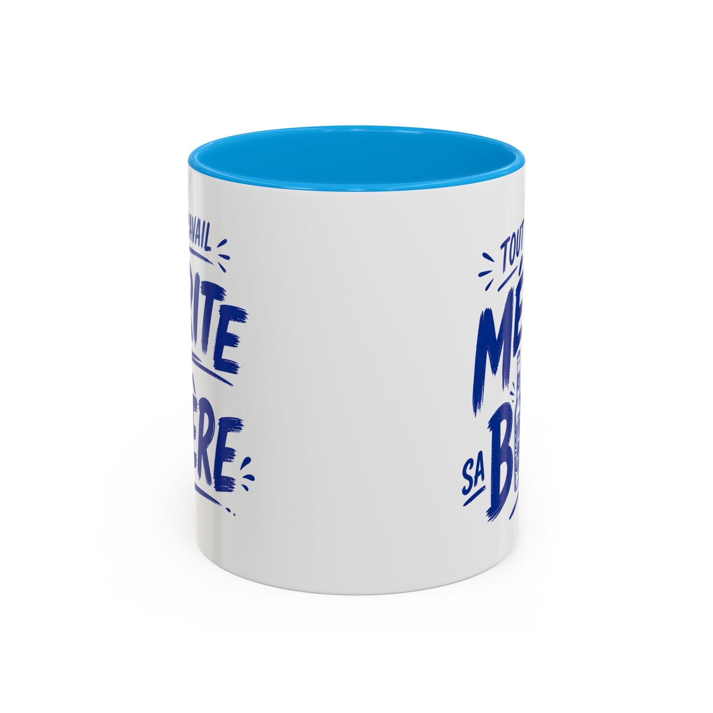 Mug Humour Homme Bière – Tasse “Tout Travail Mérite sa Bière” – Cadeau Original Collègue Travail Bière 325ml