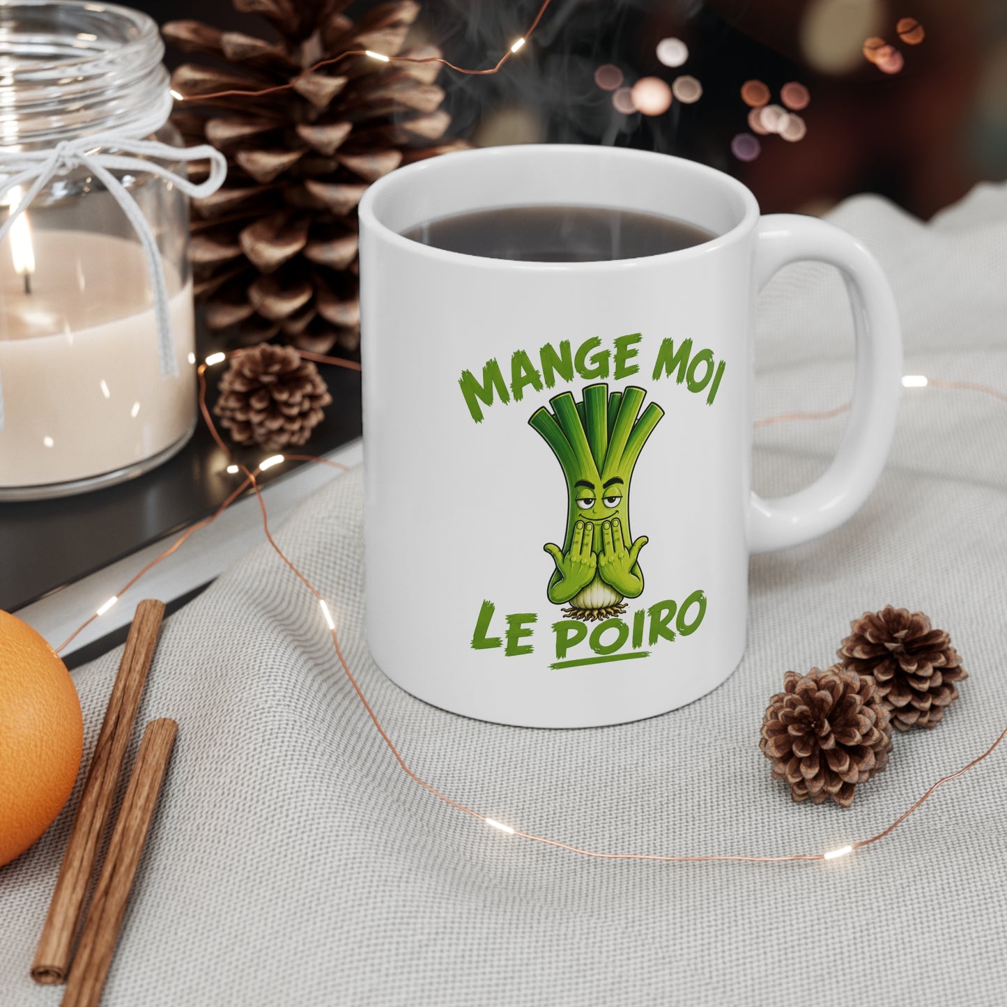 Mug Mange Moi Le Poiro – JuL Tasse Humoristique Poireau – Design Drôle et Décalé – Idée Cadeau Originale Humour